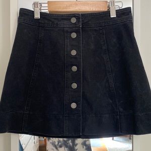 Madewell high waisted black denim skirt
